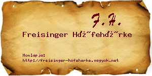 Freisinger Hófehérke névjegykártya